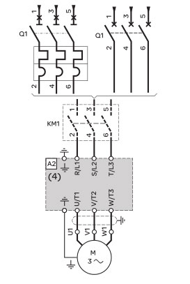 Schneider+B02+ATV12系列带有散热器的变频器(三相电源电压：200～240V)+接线图1