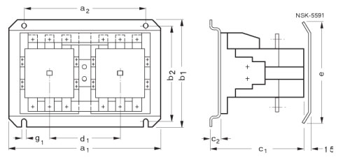 SIEMENS+N02+3TD54系列机械联锁可逆接触器(额定电流:250A)+外形尺寸1