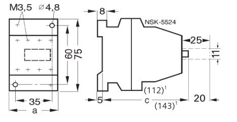 SIEMENS+N09+3TH30系列中间继电器+外形尺寸图1