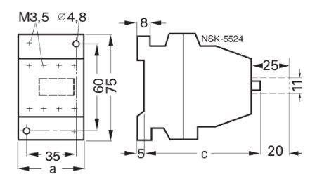 SIEMENS+N09+3TH80系列中间继电器+外形尺寸图1