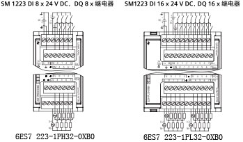 SIEMENS+E03+SM 1223系列数字量扩展模块(S7-1200)+接线方式1