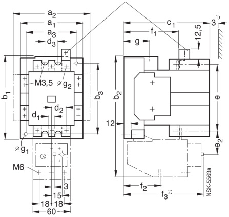 SIEMENS+3TF46系列接触器(额定电流：45A)+外形尺寸