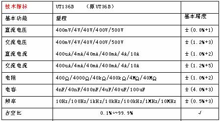 UNI-T+UT136B型自动量程数字万用表+产品备注描述3