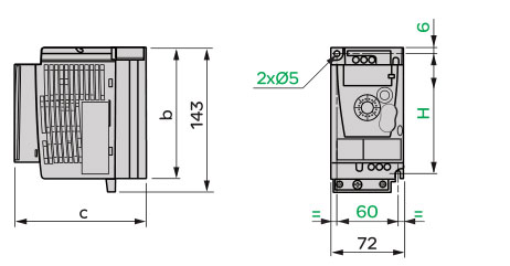 Schneider+B02+ATV12系列变频器+外形尺寸1