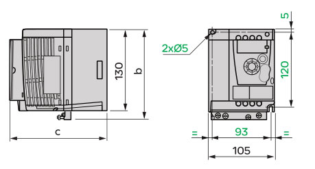 Schneider+B02+ATV12系列变频器+外形尺寸2