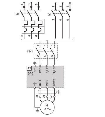 Schneider+B02+ATV12系列带有基座的变频器(三相电源电压:200～240V)+接线图1