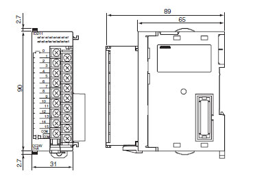 OMRON+E03+CJ1W-OC211型继电器接点输出单元+安装方式1