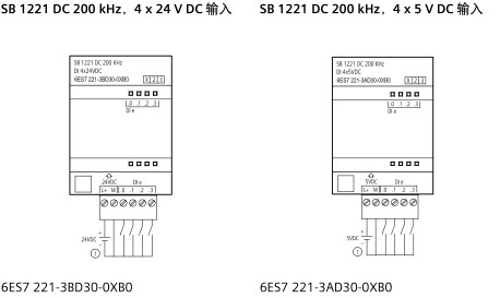SIEMENS+E03+SB 1221数字量输入信号板(S7-1200)+接线方式1