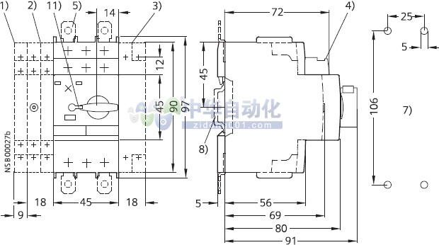 ！！！！SIEMENS+3RV1021系列断路器+安装方式1