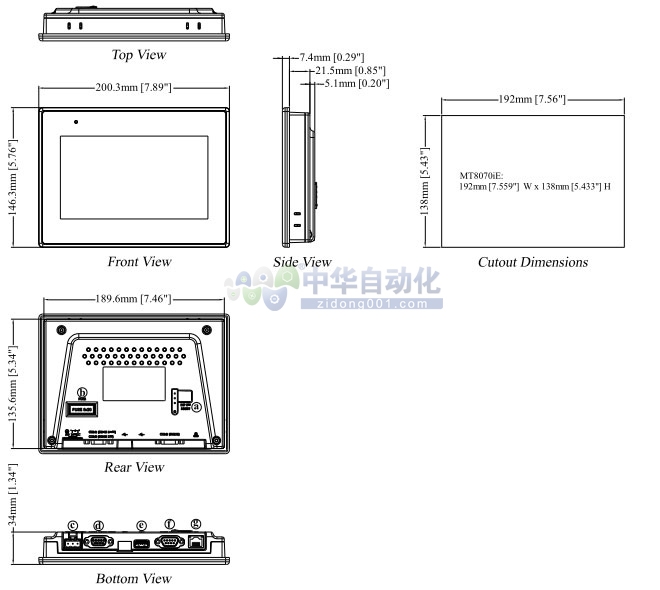！！！！WEINVIEW+MT8071iE型触摸屏+安装方式1