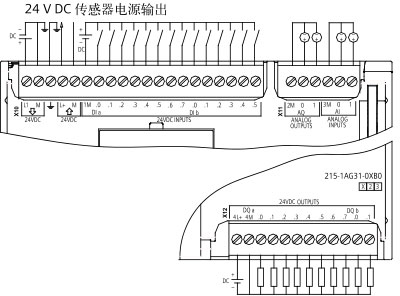 SIEMENS+E06+S7-1200-1215C系列CPU+接线方式3