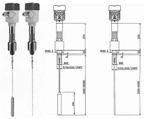JLD-D05系列导波雷达物位变送器安装方式