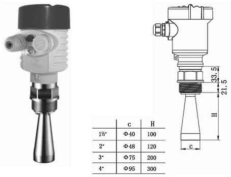 JLD-M02系列脉冲型雷达物位变送器安装方式