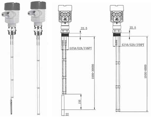 JLD-D06系列导波雷达物位变送器安装方式
