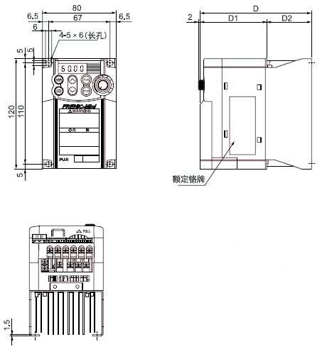 FRENIC Mini系列紧凑型变频器+尺寸图1