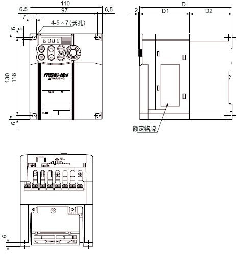 FRENIC Mini系列紧凑型变频器+尺寸图2