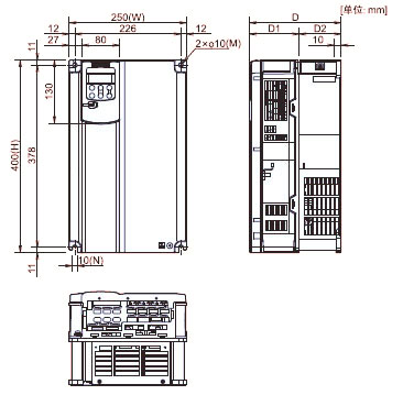 FUJI+FRENIC-MEGA系列高性能多功能型变频器(3相 380V)+安装方式4