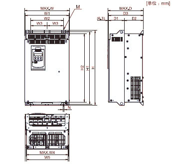 FUJI+FRENIC-MEGA系列高性能多功能型变频器(3相 380V)+安装方式5