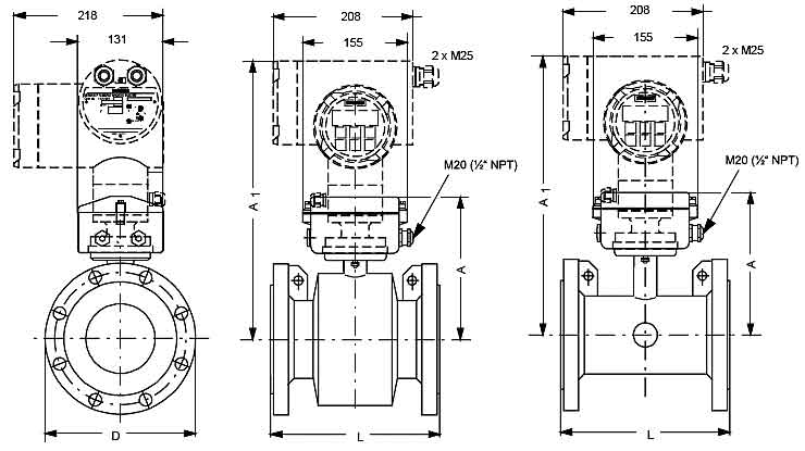 MAGFLO MAG 5100 W锥形管系列流量传感器安装方式