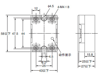 OMRON+G3NA-D210B DC5-24型固态继电器+外形尺寸