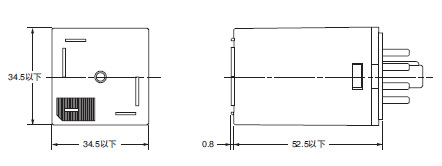 OMRON+MK-S系列小型功率继电器+外形尺寸