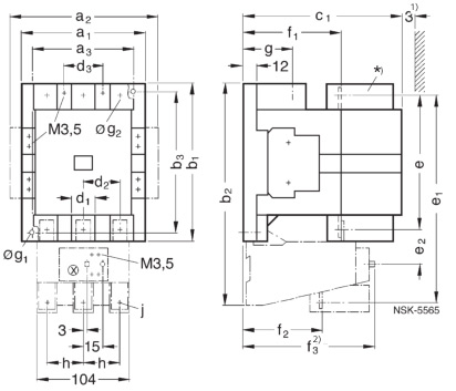 SIEMENS+3TF50系列接触器(额定电流：110A)+外形尺寸