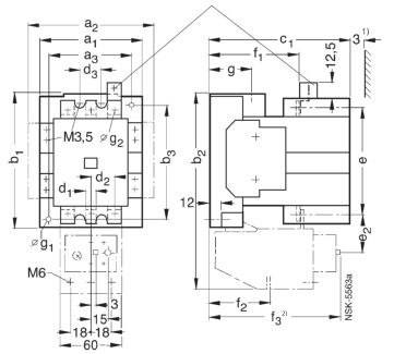 SIEMENS+3TS49系列接触器(额定电流：85A)+外形尺寸