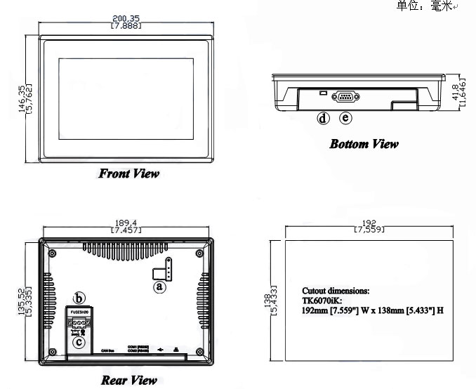 WEINVIEW+TK6070iK3经济型触摸面板+安装方式1