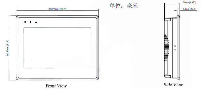WEINVIEW+TK6102iV3型触摸面板+安装方式1