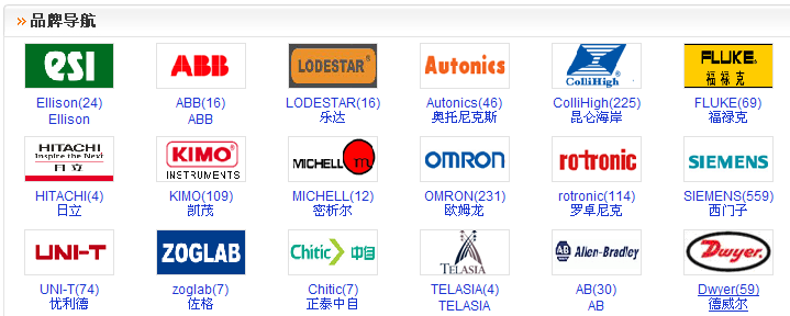 中华自动化网上商城品牌分类