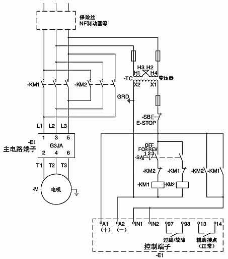 G3JA-C系列三相混合软启动器接线方式