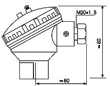 JWB-K系列热电偶一体化温度变送器安装方式