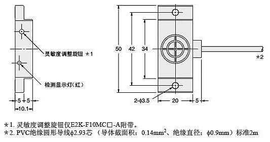 E2K-F扁平系列接近传感器安装方式